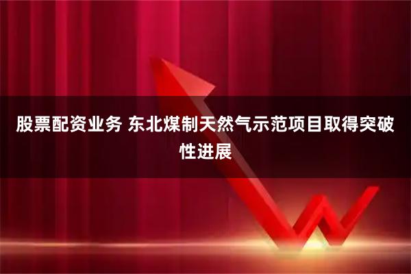 股票配资业务 东北煤制天然气示范项目取得突破性进展