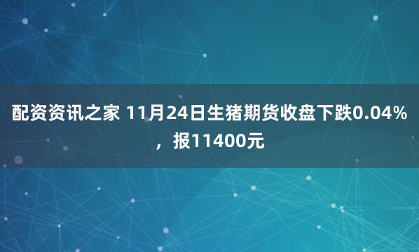 配资资讯之家 11月24日生猪期货收盘下跌0.04%，报11400元